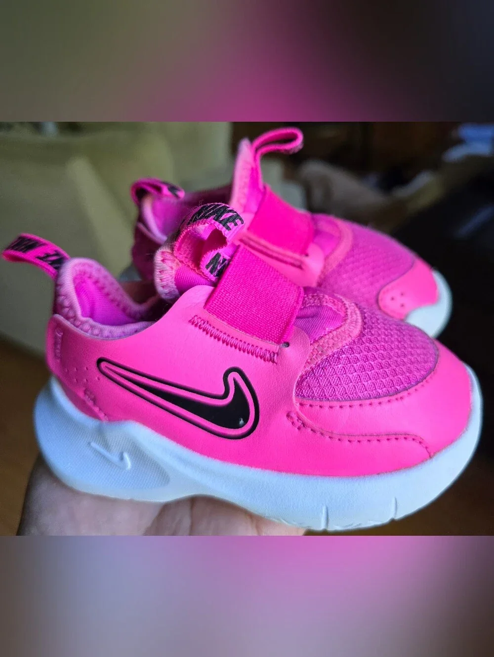 Sz 5C Toddler Kids NIKE FLEX RUNNER 3 'Laser Fuchsia' Running Shoes